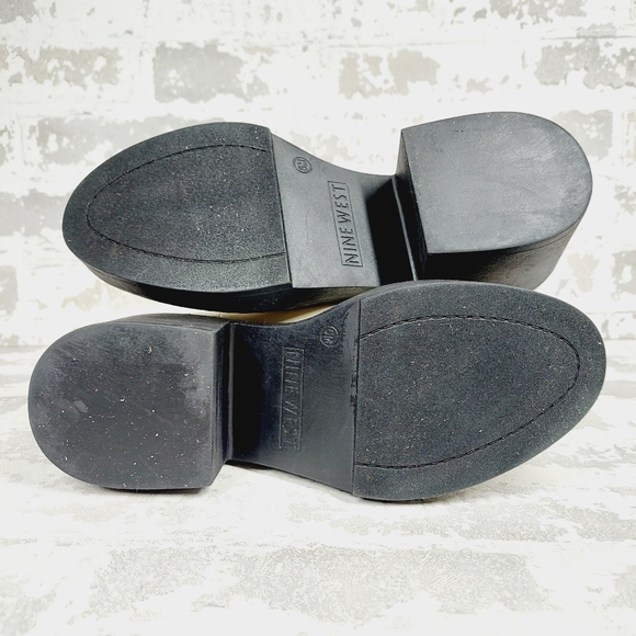 NEW Nine West Doleas 3 White Black Chunky Ankle Boots i258 - Picture 11 of 15